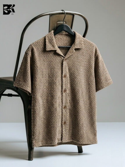 Patterned Regular Fit Camp Collar Shirt